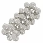 10mm Round 6 petals flower beads - Antique silver Tone x6