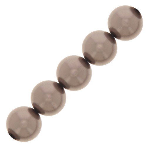 10mm Preciosa Pearls - Round Maxima - Pearl Effect Dark Grey x5