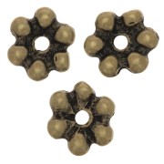 10mm Round beads flower 6 balls - Bronze Tone x6|raw }}