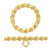 27mm Twisted T-clasp for bracelet or necklace - Fine Gold plated x1|raw }}