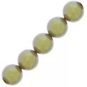 8mm Preciosa Pearls - Round Maxima - Pearlescent Khaki x10