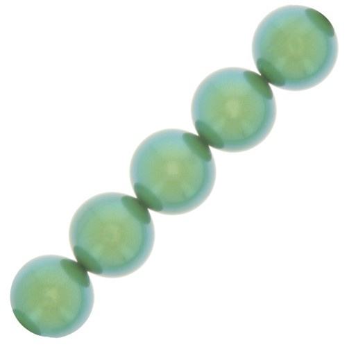 8mm Preciosa Pearls - Round Maxima - Pearlescent Green x10