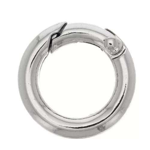 20mm Round Lobster Clasp - Rhodium Tone x1