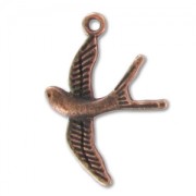 Bird Charm 30mm Old copper tone x1|raw }}