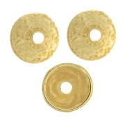 11mm Worked bead caps - Fine Gold Plated x6