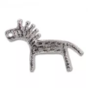 Zebra Charm 27mm Old silver tone x1