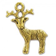 Deer Charm 23mm Old gold tone x1|raw }}