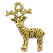 Deer Charm 23mm Old gold tone x1