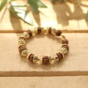 11mm striated bead Caps - Fine Gold plated x6