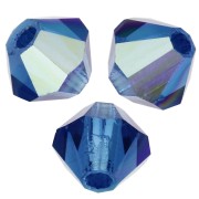 3mm Preciosa Crystal Bicones - MC Bead Rondell - Capri Blue AB x30|raw }}
