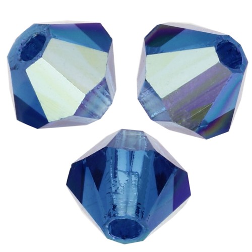 3mm Preciosa Crystal Bicones - MC Bead Rondell - Capri Blue AB x30