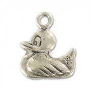 Duck Charm 18mm Old silver tone x1