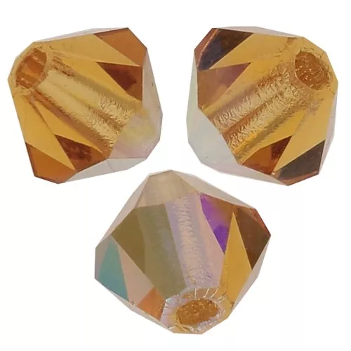 3mm Preciosa Crystal Bicones - MC Bead Rondell - Topaz AB x30