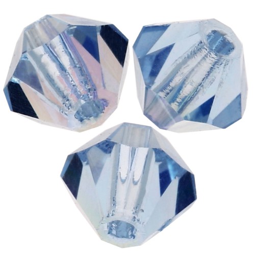 3mm Preciosa Crystal Bicones - MC Bead Rondell - Light Sapphire AB x30