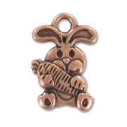 Rabbit Charm 15mm Old copper tone x1