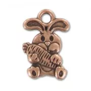 Rabbit Charm 15mm Old copper tone x1