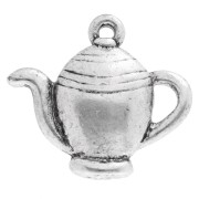 Teapot charm 20x22 mm - Aged silver x1