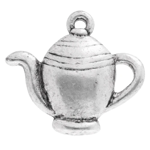 Teapot charm 20x22 mm - Aged silver x1