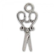 Scissors charm 29mm Old silver tone x1
