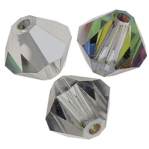 4mm Preciosa Crystal Bicones - MC Bead Rondell - Crystal Vitrail Medium x30