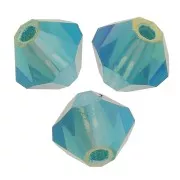 4mm Preciosa Crystal Bicones - MC Bead Rondell - Blue Zircon AB 2x x30