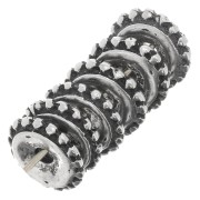 9mm Round beads with small balls - Antique Silver Tone x6