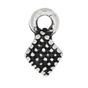 9x5mm Mini Rhombus Charms - Antique Silver Tone x6