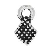 9x5mm Mini Rhombus Charms - Antique Silver Tone x6