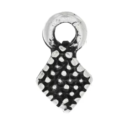 9x5mm Mini Rhombus Charms - Antique Silver Tone x6