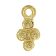 15x8mm Diamond charm with small ball - Fine Gold Tone x1