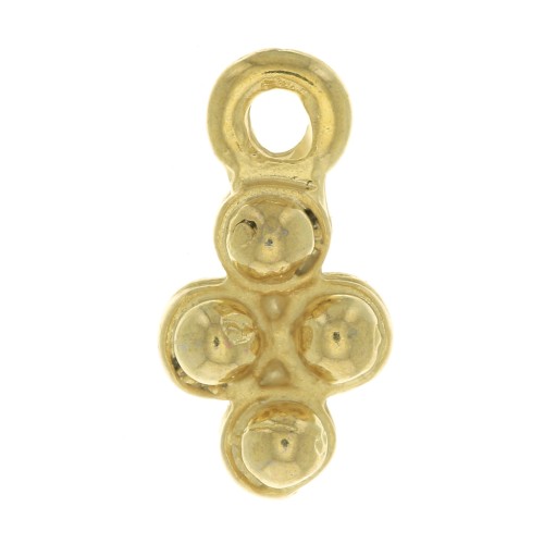 15x8mm Diamond charm with small ball - Fine Gold Tone x1