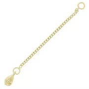 60mm Curb mesh drop extension chain - 3 microns Gold plated x1