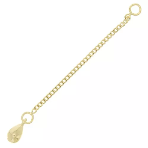 60mm Curb mesh drop extension chain - 3 microns Gold plated x1