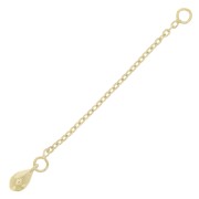 60mm Cable mirror mesh drop extension chain - 3 microns Gold plated x1