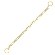 50mm Fileted Curb Extension chain 2 rings - 3 microns Gold plated x1