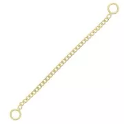 50mm Fileted Curb Extension chain 2 rings - 3 microns Gold plated x1