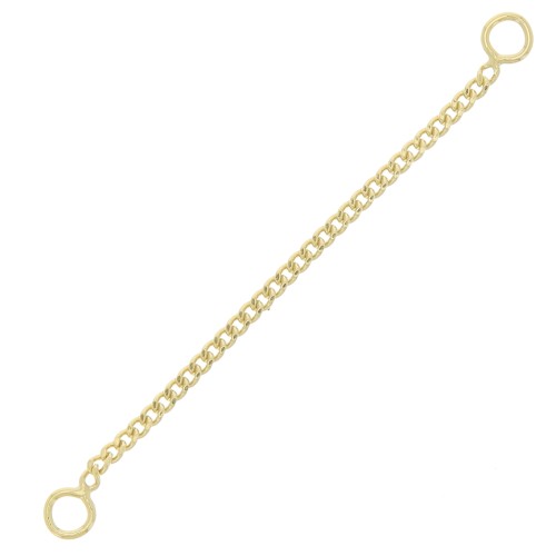 50mm Fileted Curb Extension chain 2 rings - 3 microns Gold plated x1