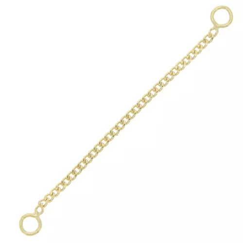 50mm Fileted Curb Extension chain 2 rings - 3 microns Gold plated x1