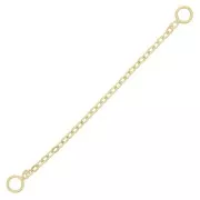 50mm Mirror Cable mesh Extension chain 2 rings - 3 microns Gold plated x1