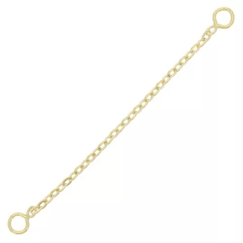 50mm Mirror Cable mesh Extension chain 2 rings - 3 microns Gold plated x1