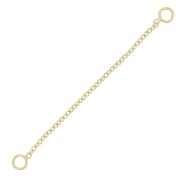 50mm Cable mesh Extension chain 2 rings - 3 microns Gold plated x1