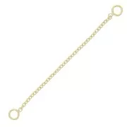 50mm Cable mesh Extension chain 2 rings - 3 microns Gold plated x1