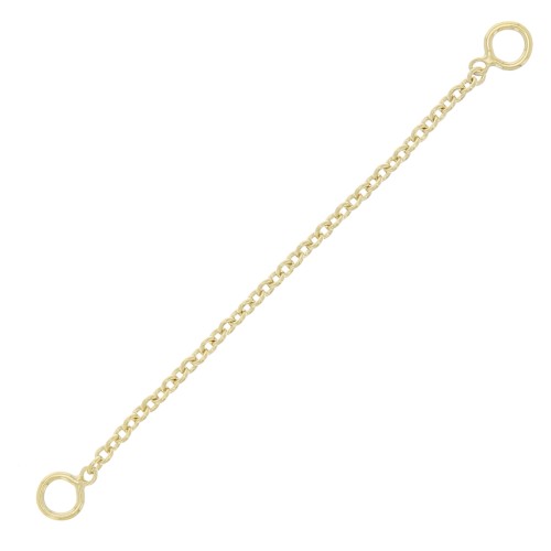 50mm Cable mesh Extension chain 2 rings - 3 microns Gold plated x1