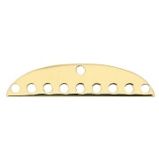 21x5mm Gold filled connector - Half-moon shaped multi-hole x1