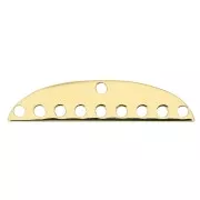 21x5mm Gold filled connector - Half-moon shaped multi-hole x1