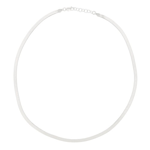 925 Sterling Silver Mirror mesh Choker 3.4 mm x43cm