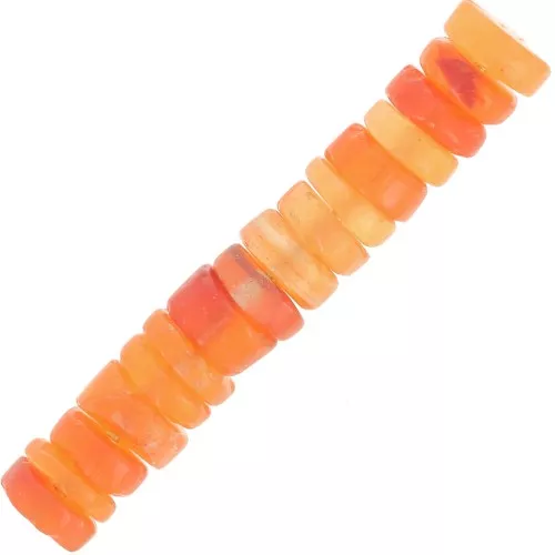 Heishi gemstone beads rondelles 5x1.5 mm Carnelian x20