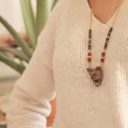 Heishi gemstone beads rondelles 5x1.5 mm Carnelian x20