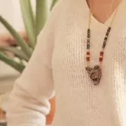 Heishi gemstone beads rondelles 5x1.5 mm Carnelian x20