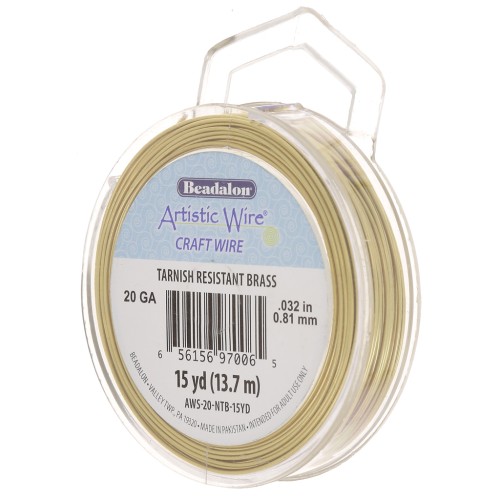 Brass Artistic Wire 0.81 mm -Tarnish Resistant x13.7m
